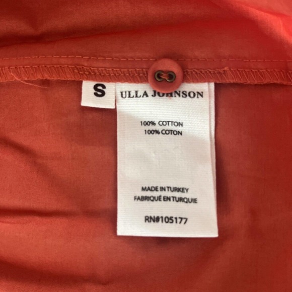 NWT $395 Ulla Johnson Amiri Puff Sleeve Tiered Mini Dress Orange S - Picture 9 of 9